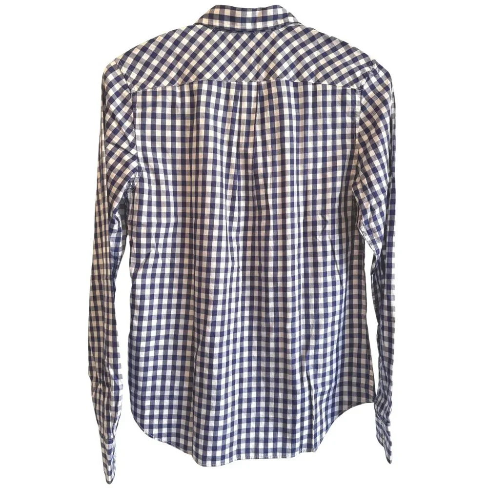 Untuckit Gingham Button Up Size 4 Blue White Check NWT Collared Women's